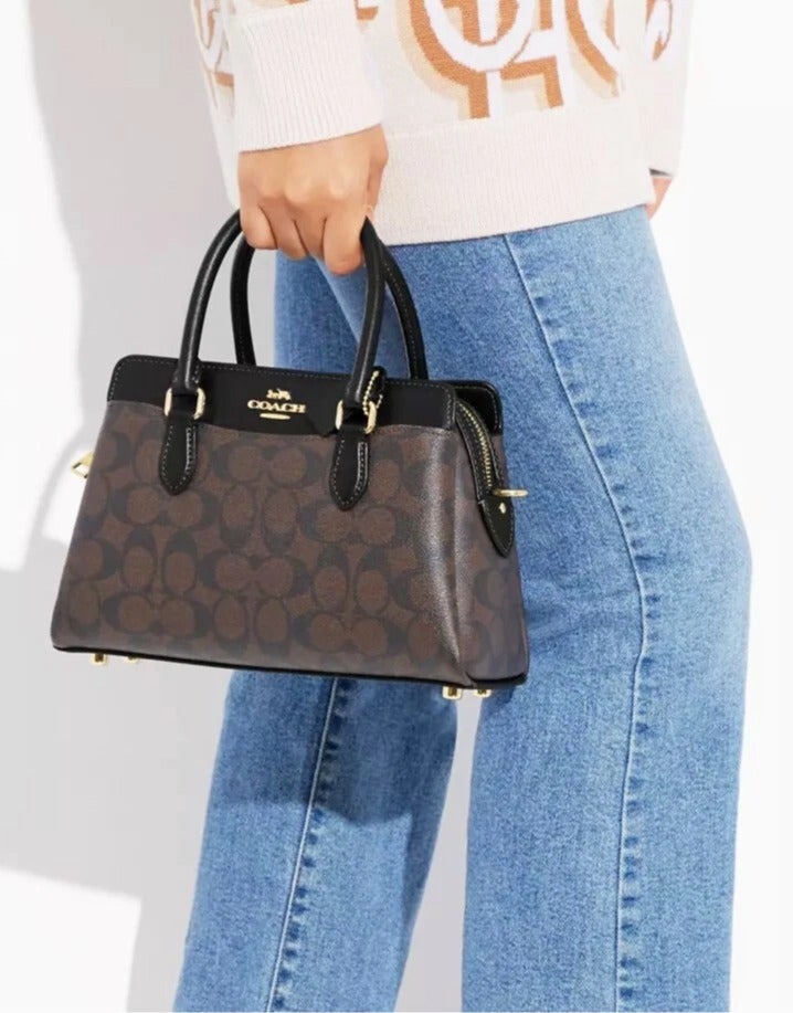 coachoutlet Coach Darcie Carryall Signature Canvas Shoulder & Crossbody Bag – Walnut Black, 26cm - Image 2